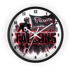 Atlanta Falcons Football Wall Clock | Sports Home Decor, Gift for Fans, NFL Collectible, Game Day Decoration, Unique Timepiece