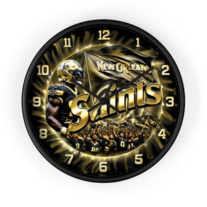 Wall clock New Orleans Saints Wall Clock - Fan Decor, NFL Merchandise, Game Day, Football Gift, Home or Office Decor
