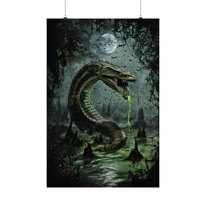 Poster serpent poster swamp serpent poster Vertical poster gift Gamer&#39;s poster gift poster poster for den poster for studio.