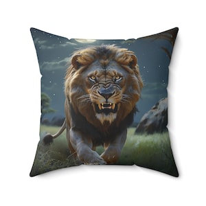 Cojín decorativo con diseño de león, estampado a doble cara, regalo para amantes de los animales, transforma tu espacio vital.