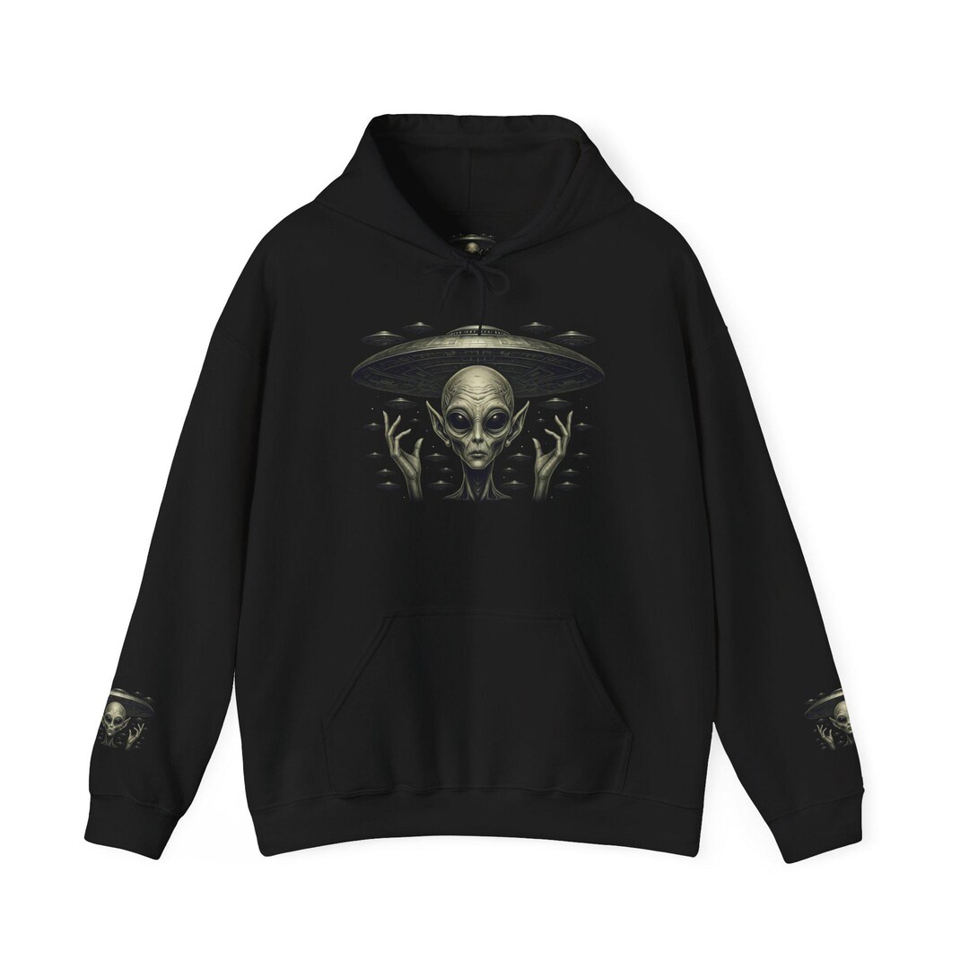 Hoodie Alien UFO Extraterrestrial Graphic Sweatshirt - Etsy