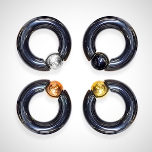 Titanium Prince Albert Ring: Black BCR Piercing with Custom Ball