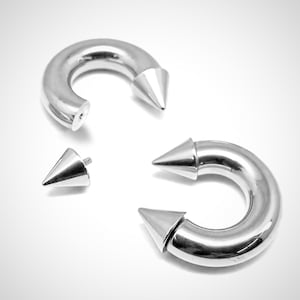 Titanium Spike Septum Ring: Horseshoe Barbell, 18G-00G