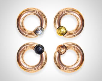 Titanium Rose Gold Prince Albert Ring: Custom Color Ball, 2G-00G