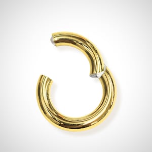 Gold Titanium Hinged Segment Ring: Septum Nose Piercing Jewelry