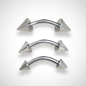 Titanium Spike Eyebrow Barbell: 16ga-14ga Body Piercing