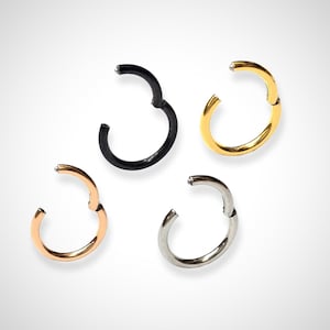 Titanium Septum Clicker: Hinged Nose Ring, Body Jewelry (20G-14G)
