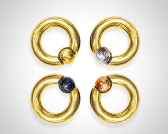 Titanium Gold Captive Bead Ring: Prince Albert Piercing, Custom Ball Colors