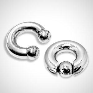Titanium Prince Albert Piercing Jewelry: CBB and CBR Rings (8G to 00G)