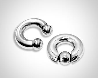 Joyería de titanio Prince Albert: anillos CBB y CBR (8G a 00G)