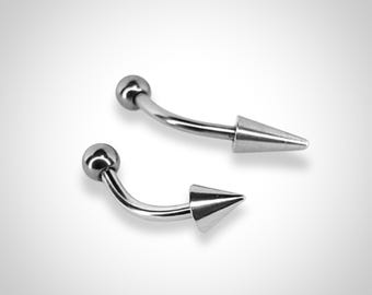 Titanium Vertical Labret: 14g/16g Spike Lip Piercing