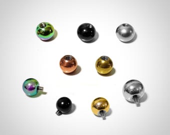 Titanium Body Jewelry Replacement Balls: Internal/External Thread - 2pc