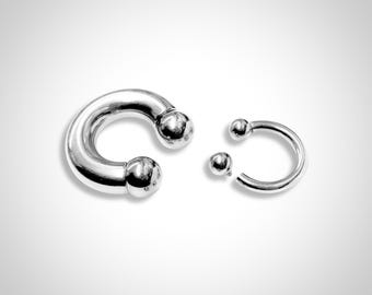 Titanium Prince Albert Ring: Horseshoe Circular Barbell (8G-00G)