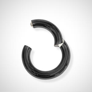 Black Titanium Hinged Segment Ring: Septum Nose Piercing