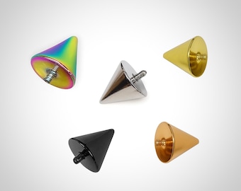 Titanium Spike Cone Piercing Replacement Parts: ASTM F-136 (2pc Order)