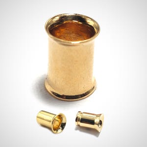14K Gold Flared Ear Tunnel Plug: Handmade Body Jewelry