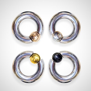 Titanium Prince Albert Ring: Custom Color Ball Hoop, 2G-00G