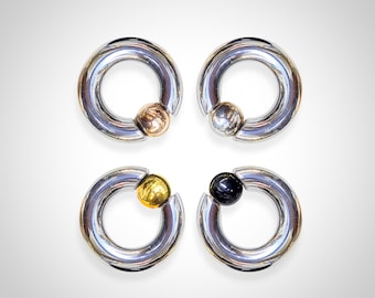 Titanium Prince Albert Ring: Custom Color Ball Hoop, 2G-00G