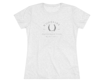 Equestrian Tee, Women's Horse Shirt, Western Riding Cowgirl Top, Woodside Club T-Shirt, English Rider Apparel