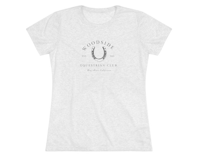 Equestrian Tee, Women's Horse Shirt, Western Riding Cowgirl Top, Woodside Club T-Shirt, English Rider Apparel