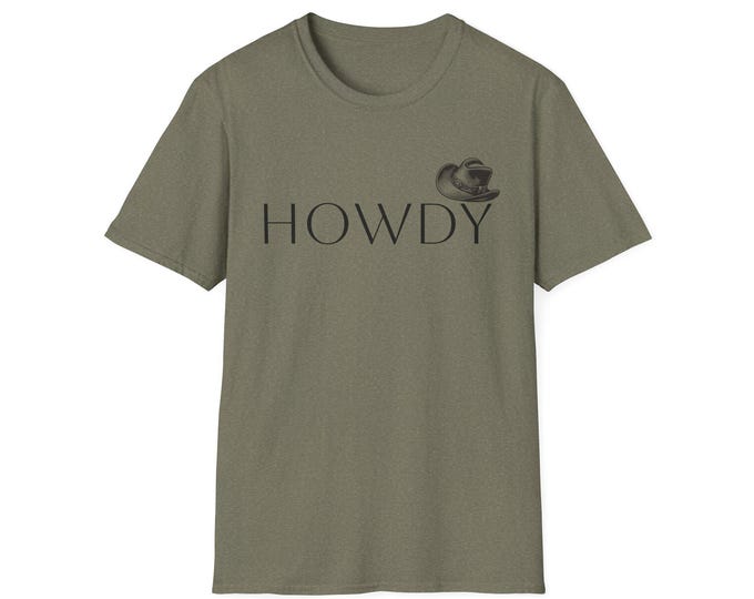 Cowboy Western Unisex T-Shirt, Ranch Equestrian Horse Lover Tee, Howdy Cowboy Hat Shirt