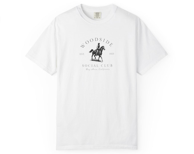 Vintage Bay Area Equestrian T-Shirt, Woodside California Cowboy Social Club Tee, Unisex Gift for Horse Lovers, Horseback Riding Apparel,