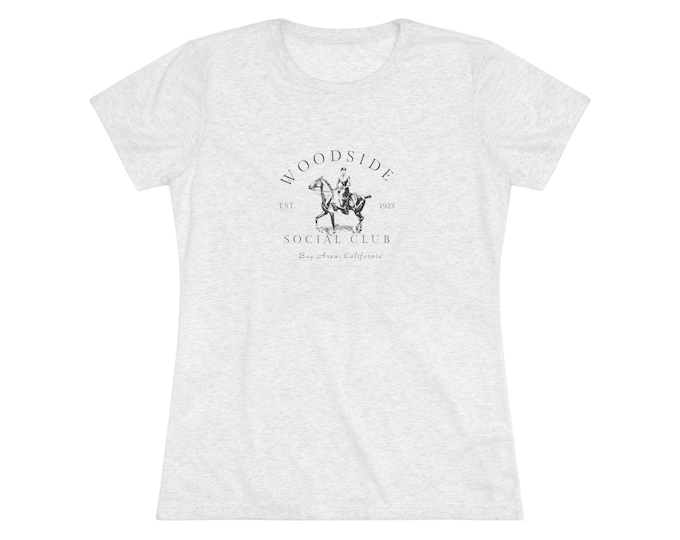 Equestrian Club Women's Tee - Woodside CA Horse Riding Western Apparel T-Shirt, Bay Area Social Club English Rider Shirt