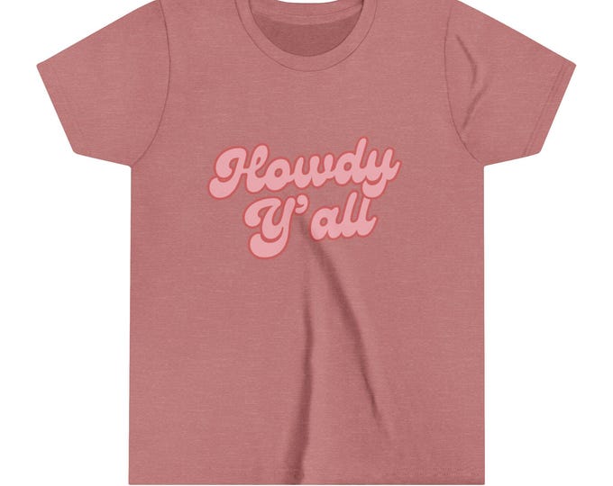 Cowboy Cowgirl Youth T-Shirt, Howdy Y'all Western Horse Rodeo Tee, Equestrian Kids Shirt, Country Western Wear, Rodeo Apparel