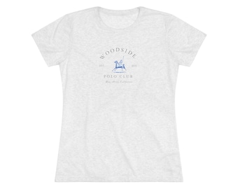 Equestrian Polo Club Tee, Woodside California Horses Shirt, Women's Triblend Tshirt Bay Area, Horse Lover Gift, Cute Equestrian Shirt,