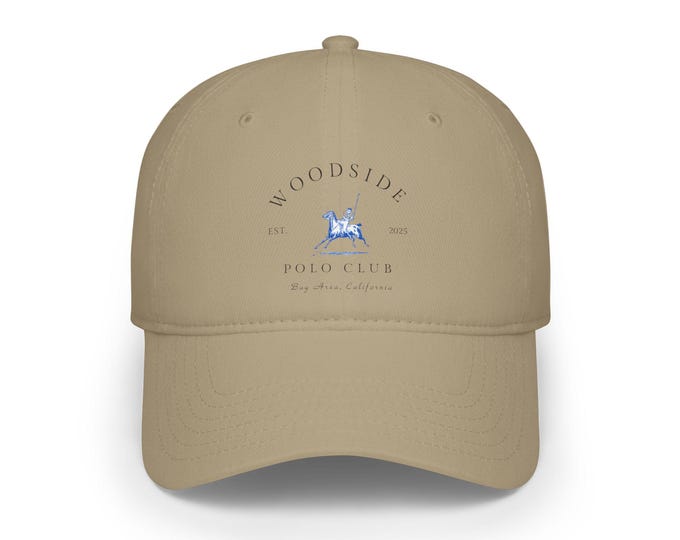 Vintage Woodside Polo Club Low Profile Baseball Cap, Equestrian Hat, California Horses Gift, Club Apparel, Woodside Cap