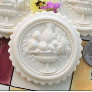 2178 SMALL Aachen Fruit Bowl Marzipan Mold - Springerle Mold  Fruit Mold  Cookie Mold  Paper Casting Mold  Ornament Mold  Muffin Topper Mold