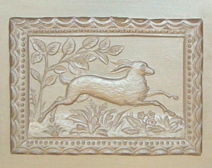 Running Rabbit Mould 2025 Clear Tinted the Saxony Running Rabbit Mold Springerle Mold Clear ...
