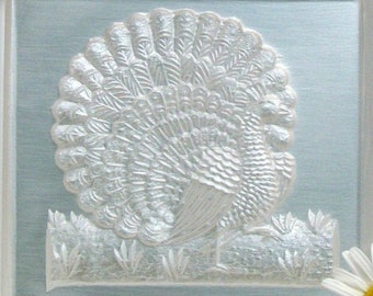 2035 Clear Tinted Laichingen Peacock Mold - Springerle Mold - Marzipan Mold - Bird Mold - Paper Casting Mold - Ornament Mold - Peacock Mold