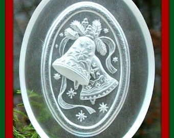 2013 Clear Festive Bells Cookie Mold - Springerle Mold - Marzipan Mold - Bell Mold - Gingerbread Mold - Christmas Mold - Ornament Mold