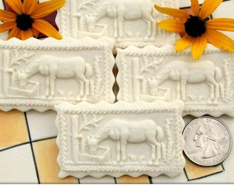 1879 Lauffen Horse Cookie Mold - Springerle Mold - Gingerbread Mold - Marzipan Mold - Paper Casting Mold - Ornament Mold - Horse Mold