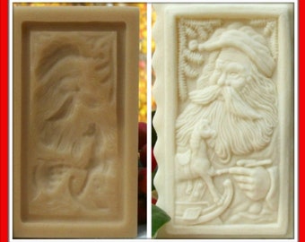 1708 The 2013 TSB Santa Mold - Springerle Mold - Cookie Mold - Marzipan Mold - Paper Casting Mold - Christmas Mold - Santa Claus Mold