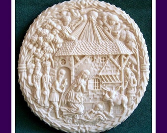 1801 TSB Nativity Scene Cookie Mold - Springerle Mold - Christmas Mold - Nativity Mold - Religious Mold - Ornament Mold - Paper Casting Mold