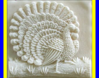 2035 Laichingen Peacock Cookie Mold - Springerle Mold - Gingerbread Mold - Marzipan Mold - Bird Mold - Paper Casting Mold - Ornament Mold