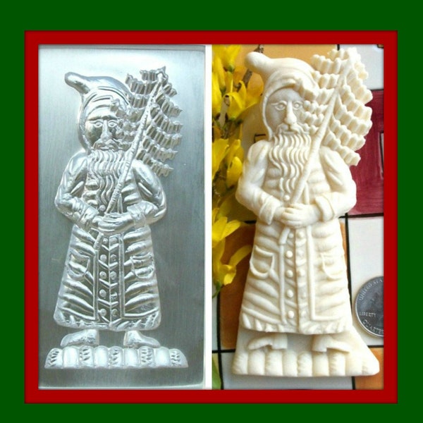 1896 Clear Trier Santa Cookie Mold - Springerle Mold - Gingerbread Mold - Marzipan Mold - Santa Claus Mold - Ornament Mold - Christmas Mold
