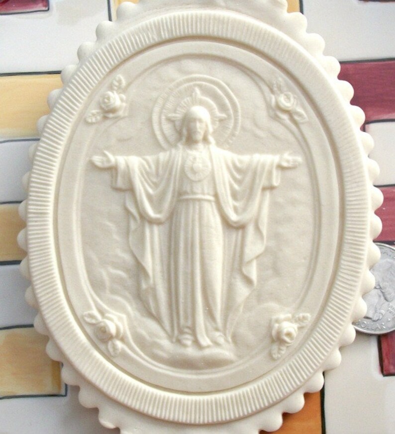 232 Clear Tinted Sacred Heart of Jesus Mold Religious Mold Etsy
