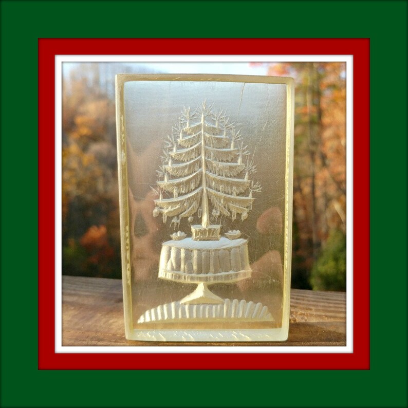 1760 Clear Tinted Deyle Family Christmas Tree Mold Christmas Mold Cookie Mold Ornament Mold Marzipan Mold Springerle Mold