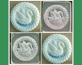 1560 Clear Tinted Persch Swan Mold - Springerle Mold - Gingerbread Mold - Marzipan Mold - Bird Mold - Ornament Mold - Clear Mold - Swan Mold