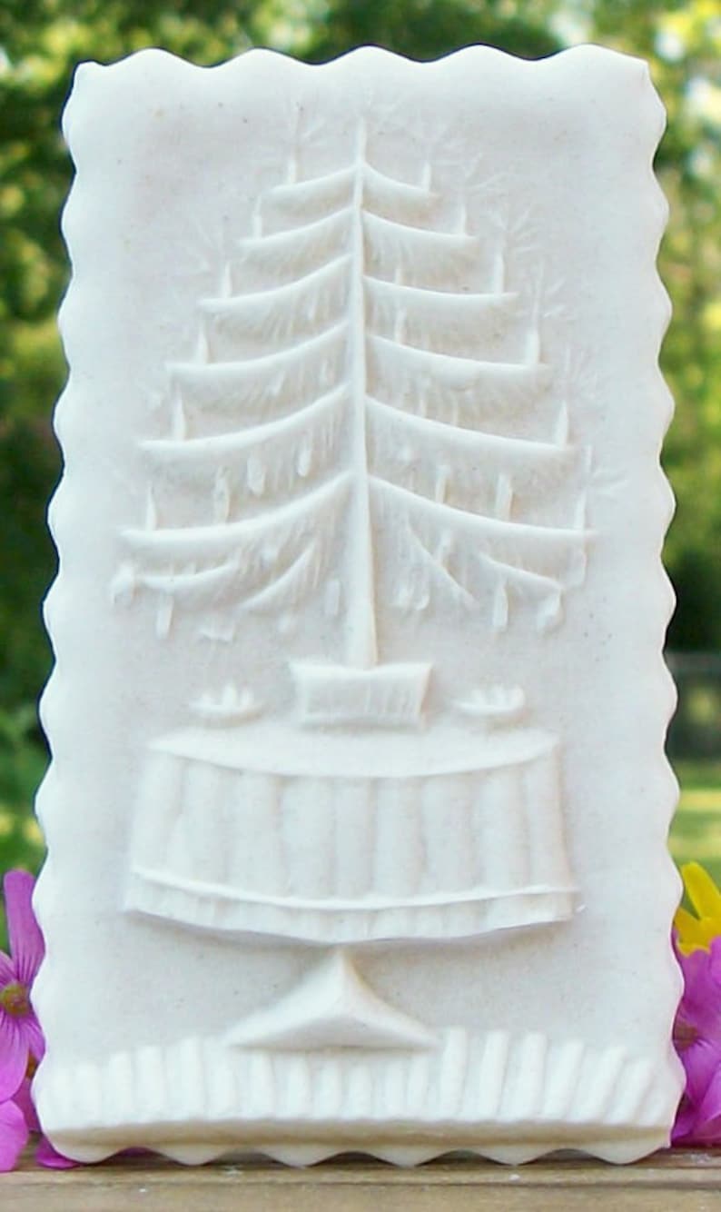 1760 Clear Tinted Deyle Family Christmas Tree Mold Christmas Mold Cookie Mold Ornament Mold Marzipan Mold Springerle Mold