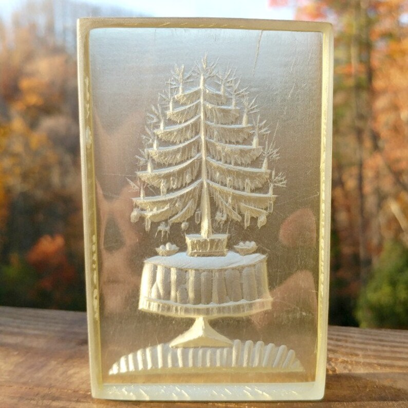 1760 Clear Tinted Deyle Family Christmas Tree Mold Christmas Mold Cookie Mold Ornament Mold Marzipan Mold Springerle Mold