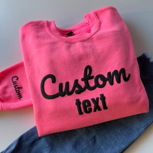 Custom puff Sweater, Embossed team name Sweatshirt, Custom Puff Design Sweatshirt, Team Crewneck, Personalized Puff, Embosses shirt