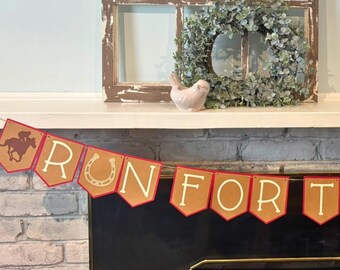 Run for the Roses Banner | Kentucky Derby Decor | Derby Party Banner | Horse Racing Party Decor