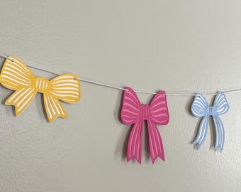 Pastel Bow Garland – Spring bow Garland -  Bow Party Decor