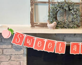 Sweet as a Peach Banner, Peach Baby Shower Decor, Peach Theme Party Banner, ONE Sweet Peach Birthday, Bridal Shower Peach Decor