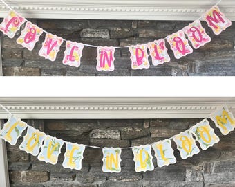 Love in Bloom - Bridal Shower Banner - Wedding Shower Banner