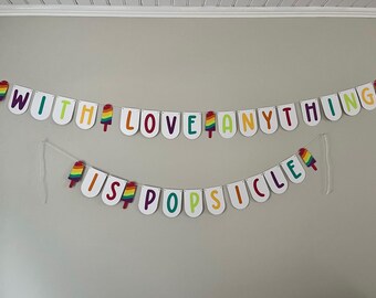 Rainbow Popsicle Banner: Pride Party Decoration